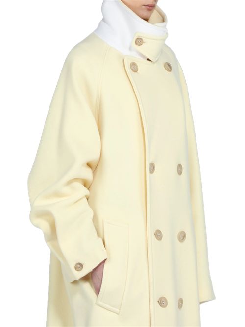 N°21 Cappotto lungo in panno con revers larghi giallo chiaro melange N.21 | N061 - 3100 - 3942GIALLO CHIARO MELANGE